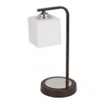 Fab 152771020 plateau de table elbrus 1xe27 wengue / chrome 35x18x14 cm Fab 152771020 plateau de table elbrus 1xe27 wengue / chrome 35x18x14 cm
