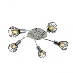 Fab 153585052 plafonnier saint petersburg 5xe14 noir / chrome 15x55x55 cm