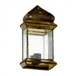 Fab 2. 663 - ambre applique 3 c�t�s 1 ambre clair / cuir 36x17