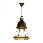 Fab 2 964 - ambre grand pendentif 1 l. ambre / cuir regx30x30