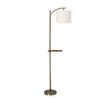 Fabrilamp 156941014 soie salon pied 1xe27 cuir c / abat - jour beige c / bois table 181x27x44 cm