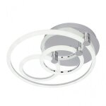 Fabrilamp 172083020 plafonnier 68w 3000k, 4000k, 6500k chrome alya 10x44x40cm 9180lm dimmable, m�moire ...