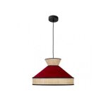 Fabrizio suspension 1xe27 naturel / rouge regx40x40 cm