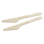 Fackelmann 31026 lot de 30 couteaux jetables en bois fsc, couteaux � usage unique biod�gradables, bois ...