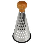 Fackelmann 31036 r�pe en inox, r�pe a fromage, r�pe a l�gumes, manche en bois certifi� fsc, acier inoxydable, ...