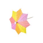 Fackelmann 31246 lot de 15 piques parasol, piques en bois, pique mini parasol, piques a cocktail, bois, ...