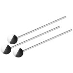 Fackelmann 48655 lot de 3 cuill�res paille inox 2 en 1, pailles r�utilisables, agitateur pour cocktails ...