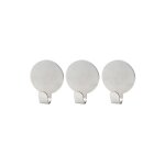 Fackelmann 61340 lot de 3 crochets adhesifs muraux ronds en inox, crochet adhesif mural, porte serviette ...