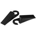 Fackelmann 61440 butoir de porte par 2, butoirs de porte design, plastique, noir, 10 cm