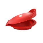 Fackelmann 682231 cale hu�tres en silicone, cale hu�tre rouge, support pour couper les hu�tres, cale ...