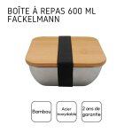 Fackelmann 684081 lunchbox pour micro - ondes en inox 600ml, boite repas pour le midi, acier inoxydable, ...
