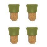 Fackelmann 687074 lot de 4 bouchons en lige, bouchons a bouteille en lige et plastique, vert, plastique ...