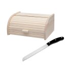 Fackelmann 9926650 set de 2 ustensiles pour le pain avec huche a pain et couteau a pain, boite a pain, ...