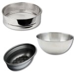 Fackelmann 9983050 ensemble 3 ustensiles sp�cial pain, bol cul de poule, tamis a farine, moule a pain, ...