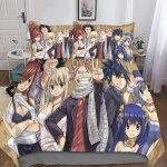 Fairy tail parure de lit avec housse de couette d housse de couette et taies d'oreiller microfibre avec ...