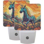 Fantasy field ? veilleuse led licorne au mur, d�coration automatique du cr�puscule a l'aube, veilleuse ...