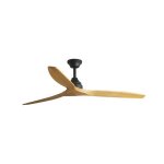 Faro alo grand ventilateur de plafond cc en bois noir, 6 vitesses