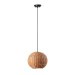 Faro haka suspension globe en rotin noir 30cm 2700k