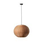 Faro haka suspension globe en rotin noir 53cm 2700k