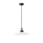 Faro halita - luminaire suspendu a 1 d�me en laiton antique avec abat - jour en plaque, e27