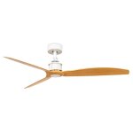 Faro just ventilateur de plafond dc blanc moyen, bois clair, 6 vitesses