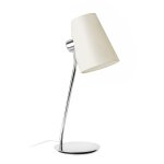 Faro lupe - lampe de table a 1 lumi�re chrome avec abat - jour blanc, e27