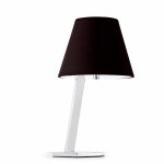 Faro moma - lampe de table a 1 lumi�re, chrome, blanc avec abat - jour noir, e27