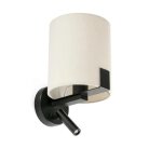 Faro nila lampe de lecture noir mat avec abat - jour blanc cass�