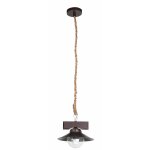 Faro nudos - suspension de plafond a 1 ampoule en d�me brun fonc�, verre a bulles, e27