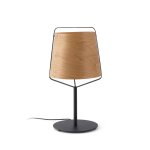 Faro stood - lampe de table 1 lumi�re noire, bois, e27
