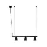 Faro studio plafonnier suspendu a 3 barres, noir mat