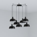 Faro tatawin suspension moyenne a 7 lumi�res en forme de grappe noire
