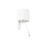 Faro tira - applique blanche e27 avec liseuse 3w 3000k