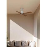 Faro typhoon ventilateur de plafond dc ip44 en bois blanc moyen, 6 vitesses