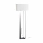 Faro vesper - lampadaire a 2 ampoules marron avec abat - jour beige, e27