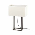 Faro vesper - lampe de table a 2 lumi�res marron avec abat - jour beige, e27