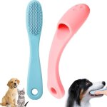 Fchhk - lot de 2 brosse a dent chien, brosse a dents a doigt animaux, silicone brosse a dents pour animaux, ...