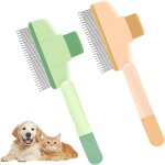 Fchhk - 2pcs peigne pour chat, peigne d'pilation animaux compagnie, brosse de toilettage avec bouton ...