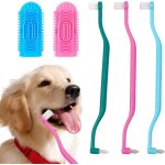 Fchhk - lot de 5 brosses a dents a double tte pour animal de compagnie, rutilisables, brosse a dents ...