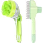 Fchhk - brosse de shampooing pour chien et peigne autonettoyant avec poils de massage pour chiens et ...