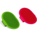 Fchhk - brosse de toilettage pour chien, lot de 2 brosses de bain en caoutchouc de silicone avec sangle ...