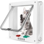 Fchhk - chatiere pour chat, 19 x 20 x 5, 5 cm, porte intrieure, porte pour chat avec serrure a 4 voies ...