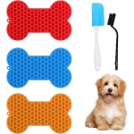 Fchhk - tapis de lchage chien, 3 pices tapis lechage chien sans bpa pour chien et chat ventouse tapis ...