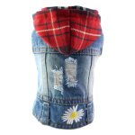 Fibrdenim - veste en jean a capuche pour chien, manteau perfor�, lavage fonc�, v�tements pour petits ...