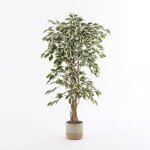 Ficus plante artificielle vert panach� en pot h135