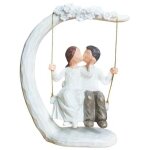Figurine couple amoureux generisch 23 cm en r�sine, peinte � la main, d�coration romantique multicolore ...