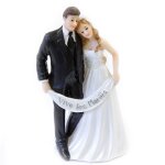 Figurine couple maries banderole vive maries 13cm