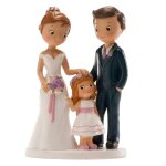 Figurine couple maries avec fille 16cm