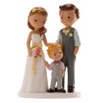 Figurine couple maries avec garcon 16cm