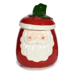 Figurine d�corative p�re no�l 14 x 19, 5 x 14 cm c�ramique rouge